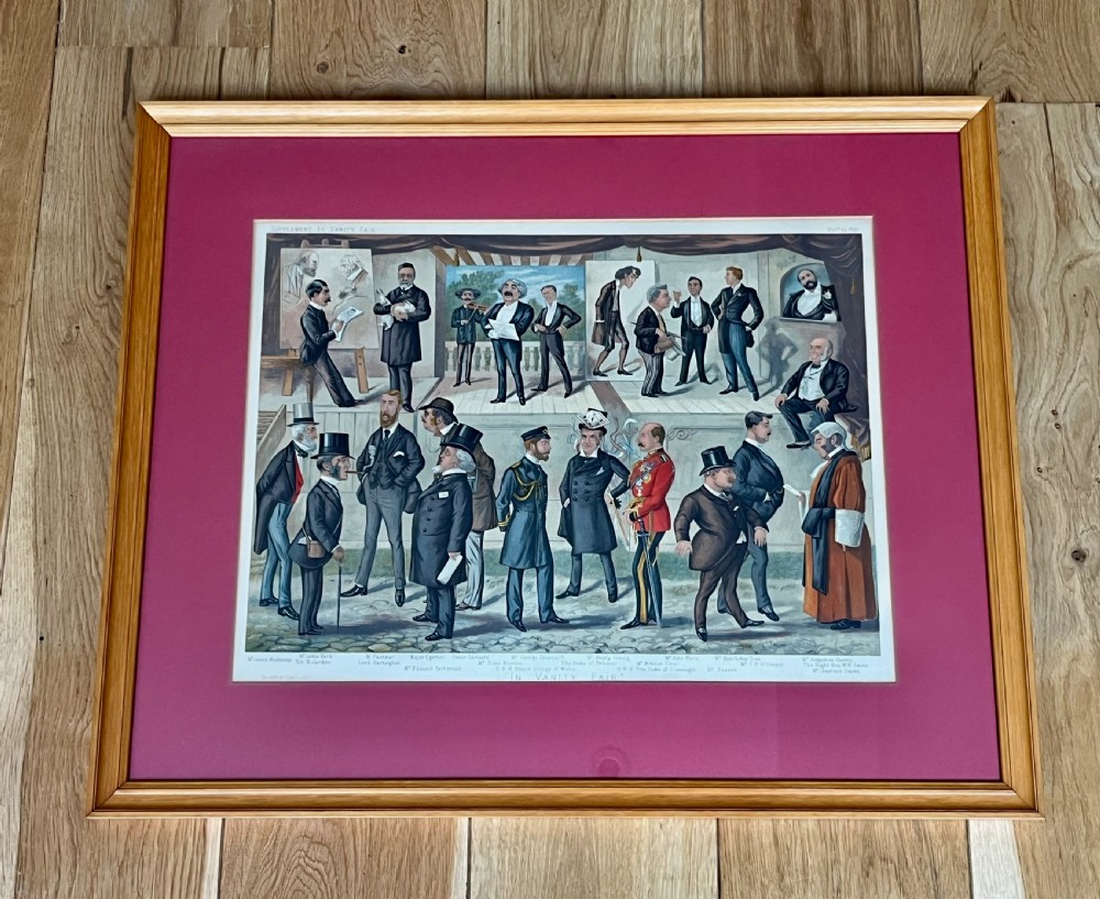 3 framed vanity fair double prints royalty society military