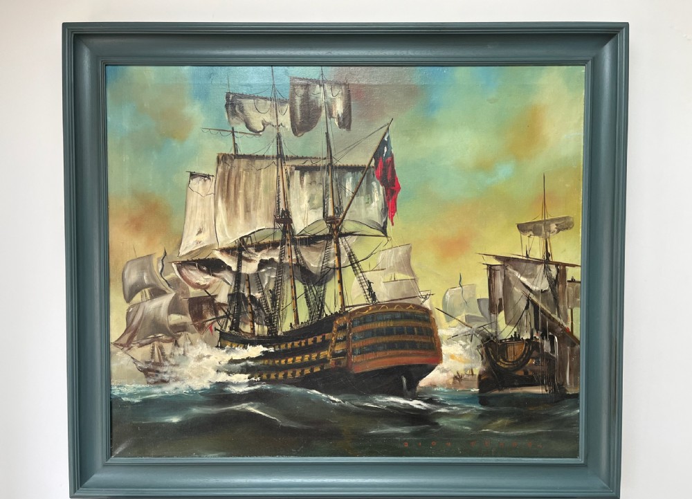 oil on canvas sea battle dion pears 192985