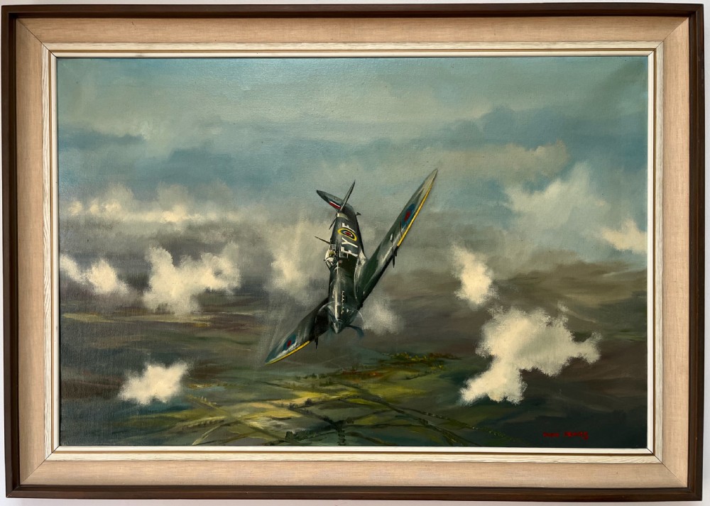 oil on canvas diving spitfire dion pears 192985