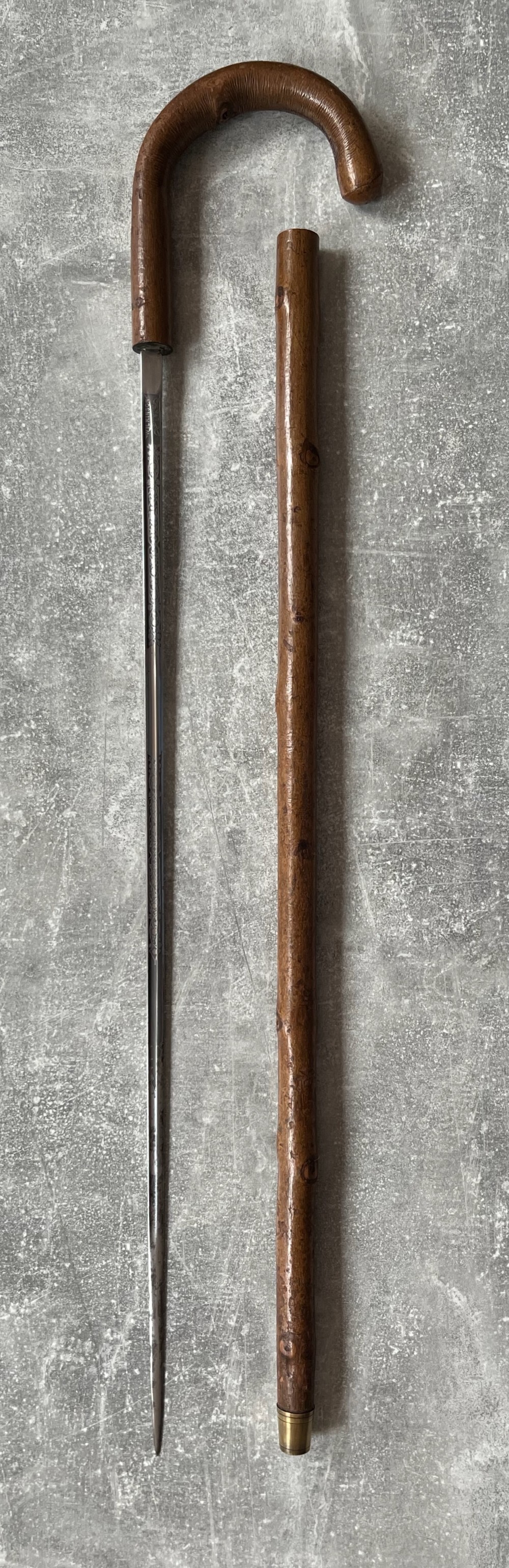 crook handled hazel wood sword stick with wilkinson blade